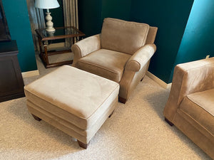 Beige Armchair + Ottoman from Bowring