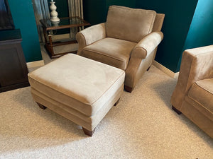 Beige Armchair + Ottoman from Bowring