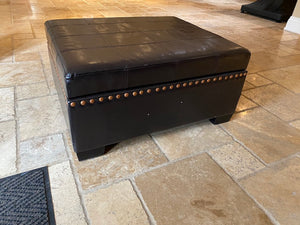 Office Star Products Espresso Eco Leather Storage Ottoman