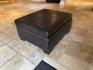 Office Star Products Espresso Eco Leather Storage Ottoman