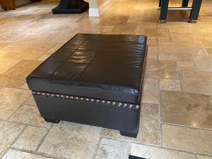 Office Star Products Espresso Eco Leather Storage Ottoman