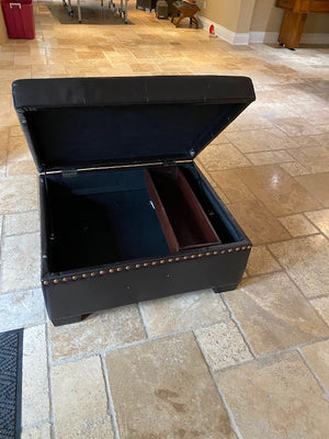 Office Star Products Espresso Eco Leather Storage Ottoman