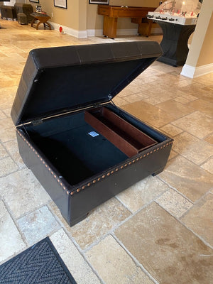 Office Star Products Espresso Eco Leather Storage Ottoman