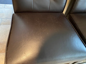3 Faux Leather Espresso Bar Stools