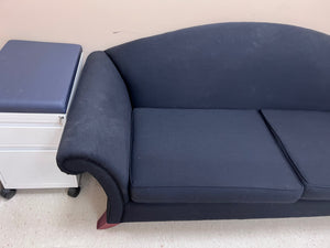 Navy Blue Upholstered Sofa w/ Rolled Arms