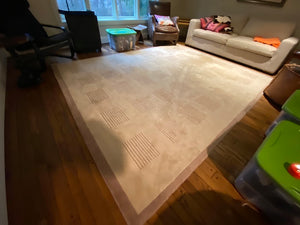 Beige Wool Area Rug- 8ft x 10ft