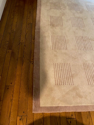 Beige Wool Area Rug- 8ft x 10ft