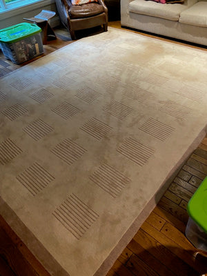 Beige Wool Area Rug- 8ft x 10ft