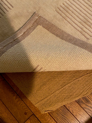 Beige Wool Area Rug- 8ft x 10ft