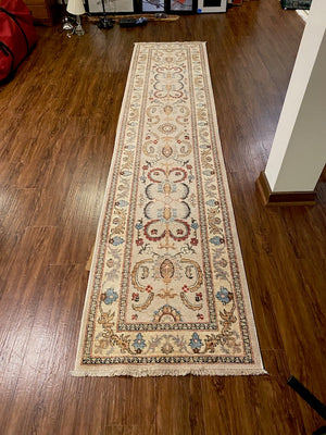 100% Wool Hand Knotted Runner, Made in Pakistan