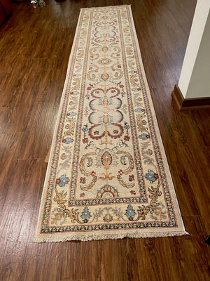 100% Wool Hand Knotted Runner, Made in Pakistan