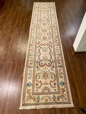 100% Wool Hand Knotted Runner, Made in Pakistan