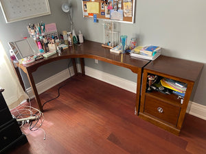 'Bassett' Furniture Corner Desk + Side Table