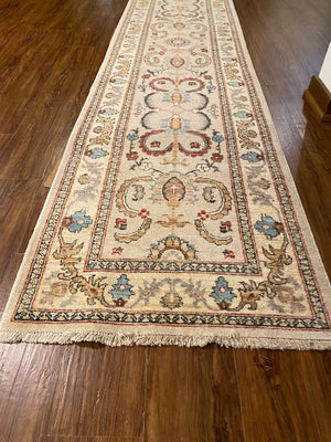 100% Wool Hand Knotted Runner, Made in Pakistan
