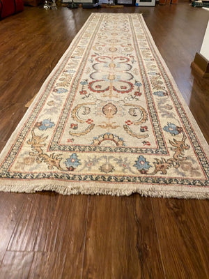 100% Wool Hand Knotted Runner, Made in Pakistan