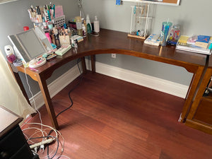 'Bassett' Furniture Corner Desk + Side Table