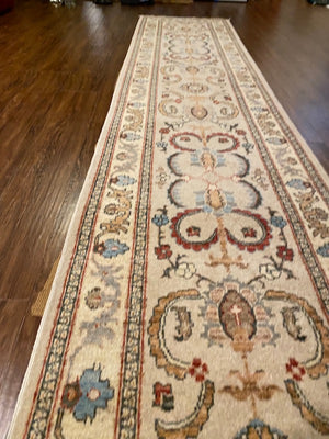 100% Wool Hand Knotted Runner, Made in Pakistan
