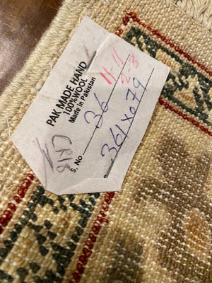 100% Wool Hand Knotted Runner, Made in Pakistan