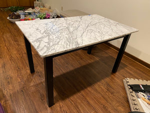Marble Top Table, Black Frame