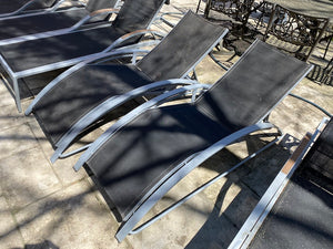2 INSTYLE OUTDOOR Black Bryant Contoured Sling Chaise Lounge