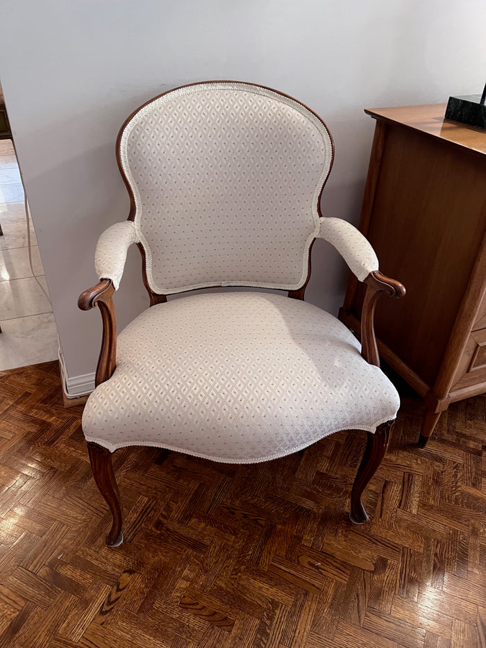 Vintage White Bergere Chair