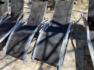2 INSTYLE OUTDOOR Black Bryant Contoured Sling Chaise Lounge