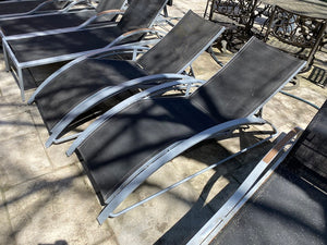 2 INSTYLE OUTDOOR Black Bryant Contoured Sling Chaise Lounge