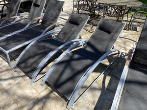 2 INSTYLE OUTDOOR Black Bryant Contoured Sling Chaise Lounge