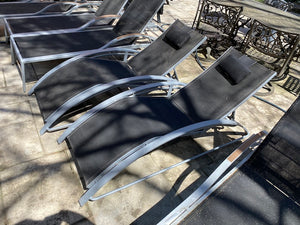 2 INSTYLE OUTDOOR Black Bryant Contoured Sling Chaise Lounge