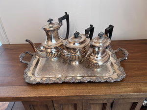 Sheffield Reproduction Silver Plated 4 Piece Tea Service