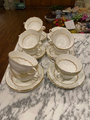 11 Coalport "Coronet" Cups & Saucers