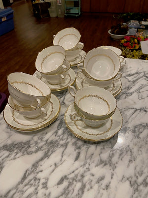11 Coalport "Coronet" Cups & Saucers