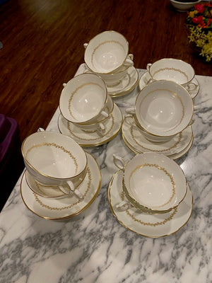 11 Coalport "Coronet" Cups & Saucers