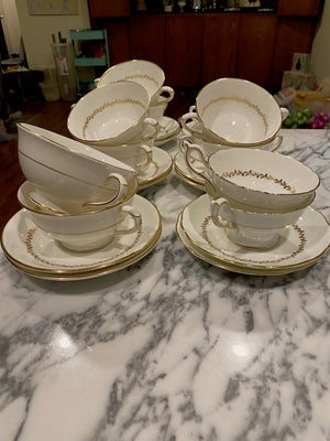 11 Coalport "Coronet" Cups & Saucers