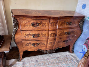 Antique Reproduction Commode, with Ornate Brass Details