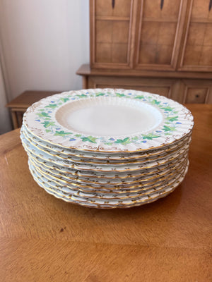 11 Royal Crown Derby Medway/Burford A814 Dinner Plates