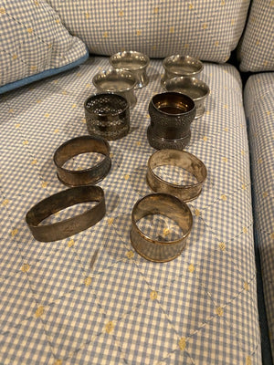 Sterling & Silver Plate Napkin Ring Lot
