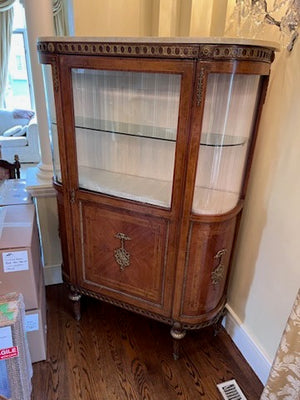 Antique Reproduction Cabinet/Hutch, with Marble Top