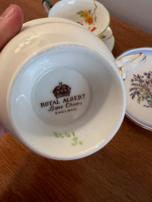Royal Albert Crown China & Royal Albert Bone China Cups & Saucers