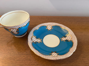 Aynsley Blue Cup and Saucer C122