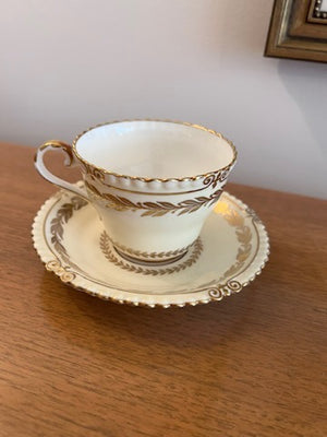 Aynsley Gold & White Cup and Saucer