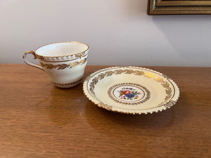 Aynsley Gold & White Cup and Saucer