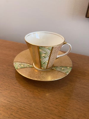Aynsley Pink & Green Cup and Saucer