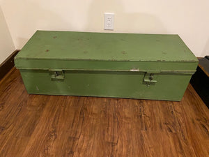 WW2 Green Metal Army/Military Trunk