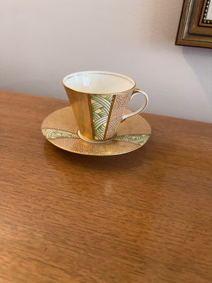 Aynsley Pink & Green Cup and Saucer