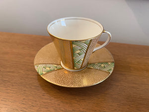 Aynsley Pink & Green Cup and Saucer