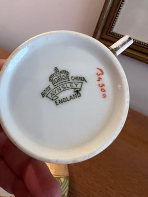 Aynsley Pink & Green Cup and Saucer