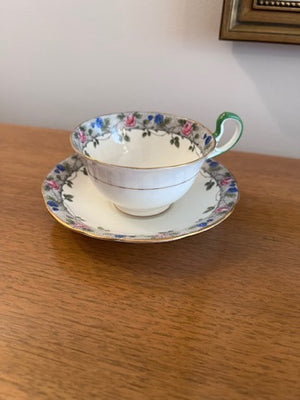 Aynsley Floral Border Cup and Saucer H338