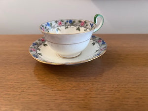 Aynsley Floral Border Cup and Saucer H338