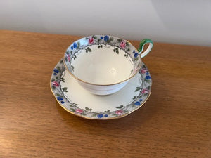 Aynsley Floral Border Cup and Saucer H338